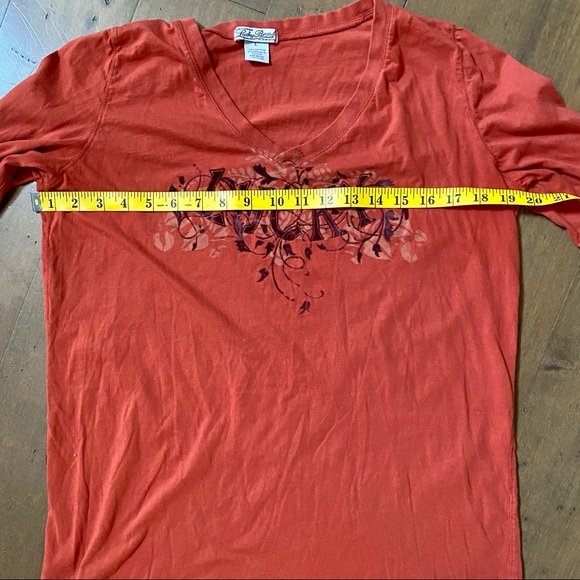 Lucky Brand Long Sleeve Embellished Cotton Tee Lg - Picture 4 of 6